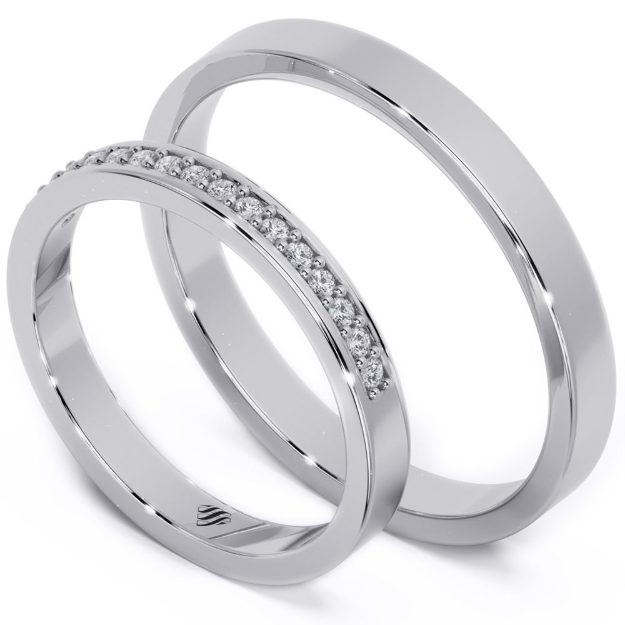 Wedding Rings VA116, 14K Platinum 1